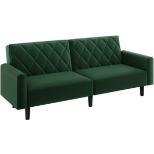 Yaheetech Velvet 2 Seater Convertible Sofa